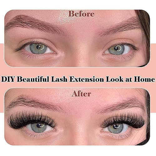 Fluffy Lashes Russian Strip Eyelashes Cat Eye False Lashes D Curl Wispy Volume Fake Eyelashes Natural Look Lash Strips 9 works Pack - Image 4