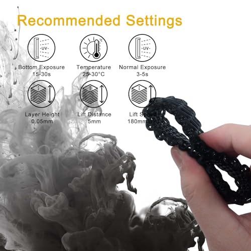 Image of RepRapper Flexible Tough (Shore 80A) 3D Printer Resin, Soft Rubber /TPU Like 3D Printing Resin, High Elongation 405nm Fast UV-Curing Photopolymer Resin for LCD Printer, Black 1000g