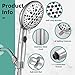 Cobbe High Pressure 9 Functions Shower Head with handheld - Luxury Modern Chrome Look, Built-in Power Spray to Clean Corner, Tub and Pets, Stainless Steel Hose Adjustable Bracket, Chrome