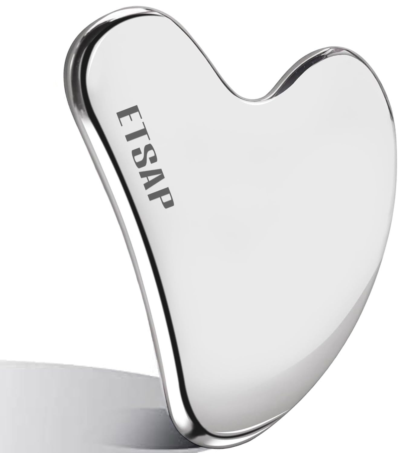 ETSAP Premium Stainless Steel Gua Sha,Metal Gua Sha Facial Tool. Firm Face Muscles, Reduce Puffiness, Facial Tension, Helps Lymphatic Drainage. GuaSha Beauty Tool for Body Neck Eyes (Heart Shape) (SS GUA SHA 85 GRM)