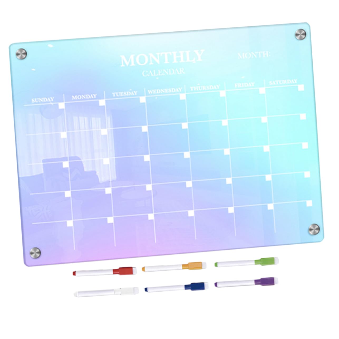 Magnetische Acryl Planungstafel Monatsplaner für Kühlschrank