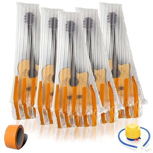 5 Pack Inflatable Guitar Protective Bag with Hand Pump Tape Guitar Shipping Bag for Acoustic...