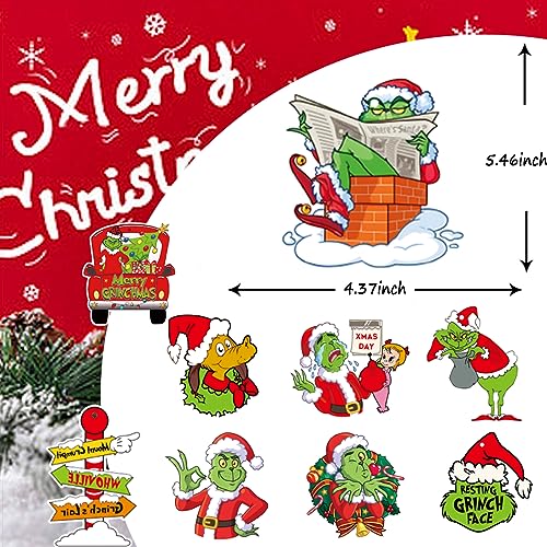 24 peças Grinch Decorações de árvore de Natal enfeite pendurado árvore de Natal monstro verde decora