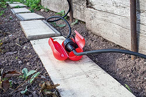 as - Schwabe Gummi-Verlängerungsleitung, 10 m H05RR-F 3G1,5 Kabel mit Schutzkontaktstecker und Schutzkontaktkupplung inkl. Schutzkappe, Verlängerungskabel 230V, 16A, IP44, Schwarz, 60310 – Bild 4