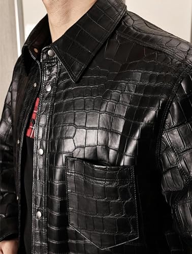 Leather Jackets for Mens Motorcycle Bomber Original Leather Crocodile Leather Jacket4