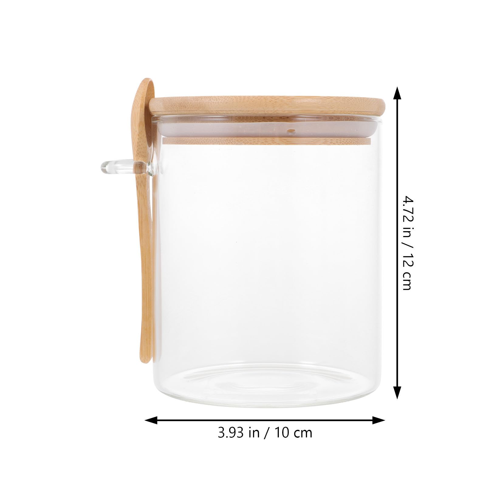 GALPADA Barattolo Ermetico in Vetro con Coperchio in Legno 800 Ml | Set da 2 Pezzi con Cucchiaio in Legno, per Ingredienti Secchi e Organizzazione Cucina