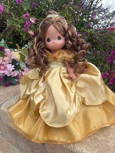 12" Elegant Belle Beauty and the Beast - Gold Gown Fully Vinyl Collectible Doll
