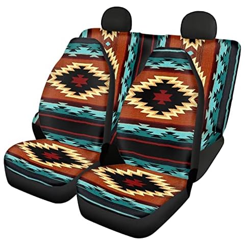 CLOHOMIN Aztec Native American Printed Car Seat Cover Navajo Western Southwest Car Accessories for Women Men Front and Back Seat Covers for Cars Truck SUV Sedans Cover