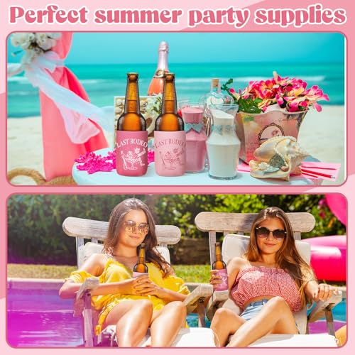 Image of SiliFine 12 Pcs Bachelorette Party Can Sleeves Bulk Coquette Bachelorette Party Decoration Cowgirl Can Sleeves for Bridal Shower Gifts(4 x 2.4 Inches,Last Rodeo)