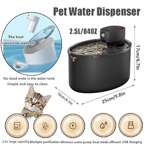 Fuente de Agua Inalámbrica para Gatos 2.5L miniatura 6