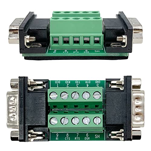 Jienk 2Pcs Db9 Male To Male Terminal Breakout Board, Rs232 D-Sub Serial To 9Pin Port Terminal Block Gender Changer Connector #TOP1