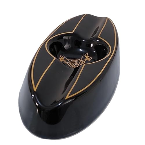 Cinzeiro para Charuto de Porcelana Preto Monte Cristo para 2