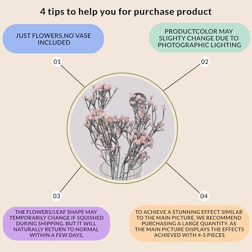 Image of Art Street Babys Breath Pink Flower Artificial Gypsophila Bouquets Flowers| Faux Flowers for Vases| Decoration Items for Living Room, (Pack of 1)
