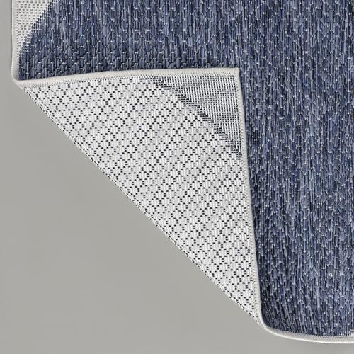 Tapete decorativo moderno 7'10" x 10' Navy/Cream miniatura 4