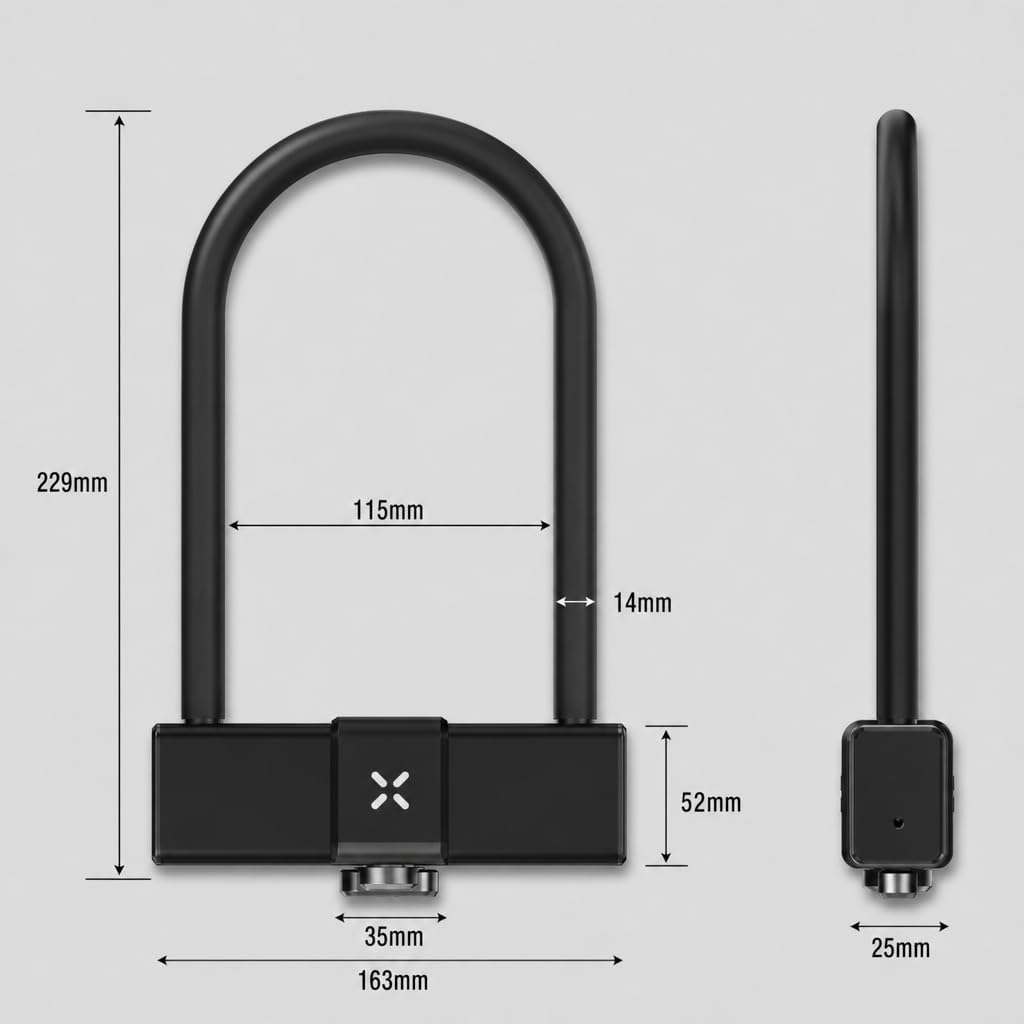 Black X Titan Smart Shackle Lock STD | bike-locks