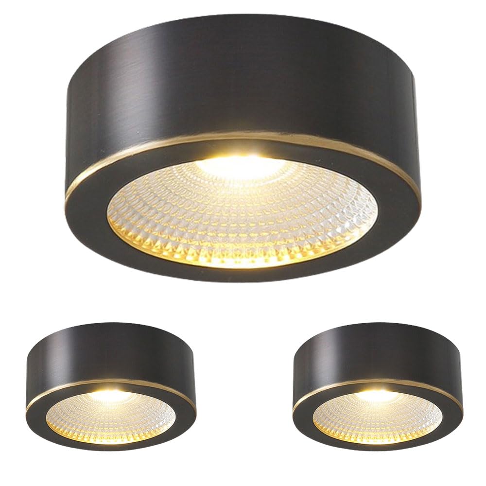 JKJZSALJ 4.7" Led Flush Mount Ceiling Light,Surface Mounted,4000K/Neutral Light Round Flat Panel Light,7W Adjustable Gimbal Retrofit Spotlight