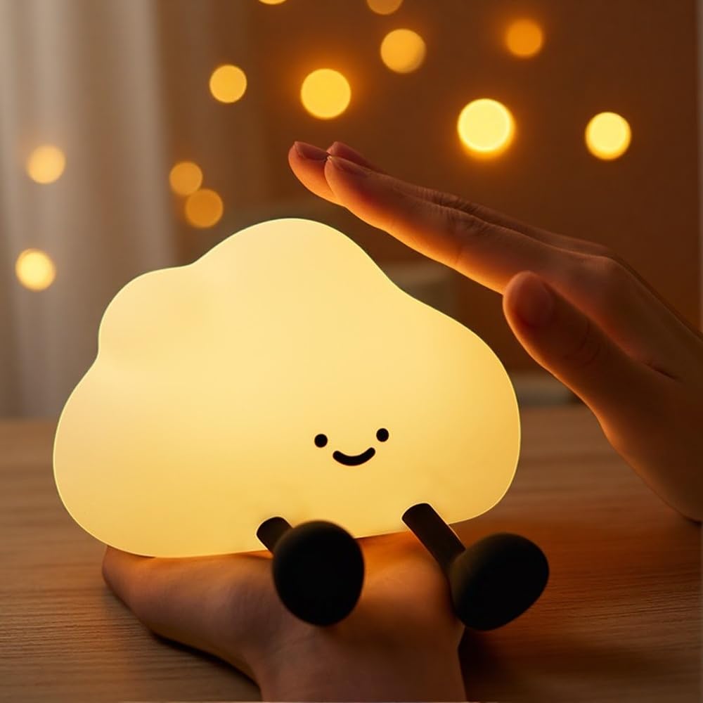 One bird Cloud Night Light for Kids Baby Toddler, Food-Grade Silicone Squeeze to Switch, Rechargeable Type-C Nursery Bedside Lamp, Gift for Girls Boys Room — image 1