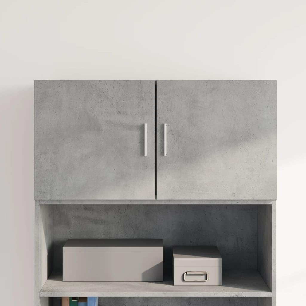 Mobiletto Pensile da Parete Grigio Cemento 80x42,5x40 cm