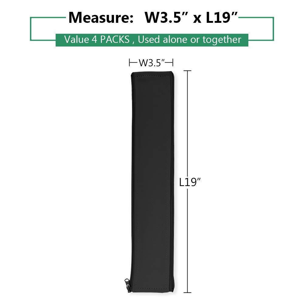 StangH Fundas de gestión de cables para cables, organizador de cubierta para sistema de gestión de cables con cremallera, protector de ocultación de cables de 19 pulgadas para TV, computadora,