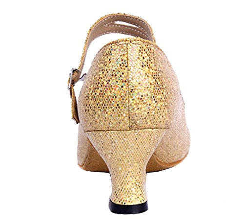 Honeystore Women's Soft Ground Mary Jane Glitter Dance Shoes3