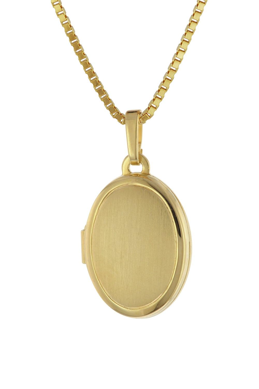 trendor Medaillon mit Damen-Kette Gold auf Silber 925 75727 | zauberhaftes Silber-Medaillon für Damen, zeitloser Silberschmuck für Frauen, tolle Geschenkidee
