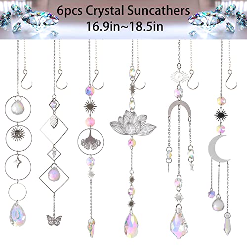 image for Worgree Sun Catchers, 6 Pieces Colorful Suncatchers Decorative Hanging
