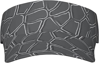 White Line Giraffe Printed Visor Hats for Women Adjustable Sun Protection Visor for Golf Tennis Running Summer Beach, Black, One Size, Black, One Size