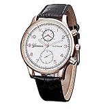 MERSDW Wristwatch, New Geneva Watch Men's Belt Business Quartz Watch Fashion Casual Simple Rose Gold...