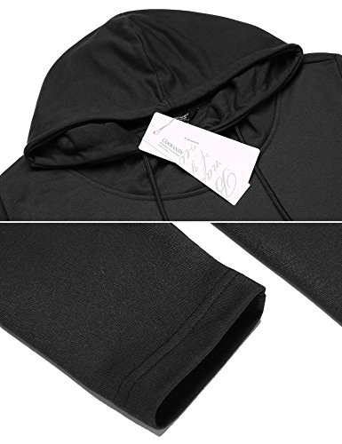 Coofandy Mens Casual Hooded Poncho Cape Cloak Irregular Hem Hoodie Pullover,Large,Black #TOP4