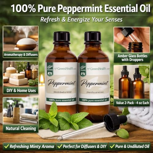 Aceite Esencial de Menta 100% Puro 2 Botellas 4 fl oz miniatura 6