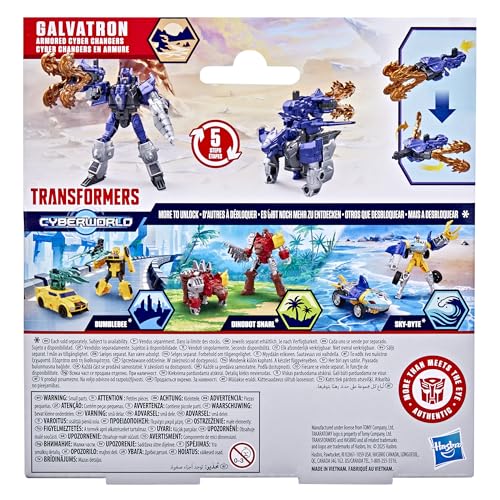 Transformers CYBERWORLD Galvatron Armored Cyber Changers 4-Inch Action Figure, Quick Change to Dragon Mode, Robot Toys for Boys and Girls 6 and Up - image 9