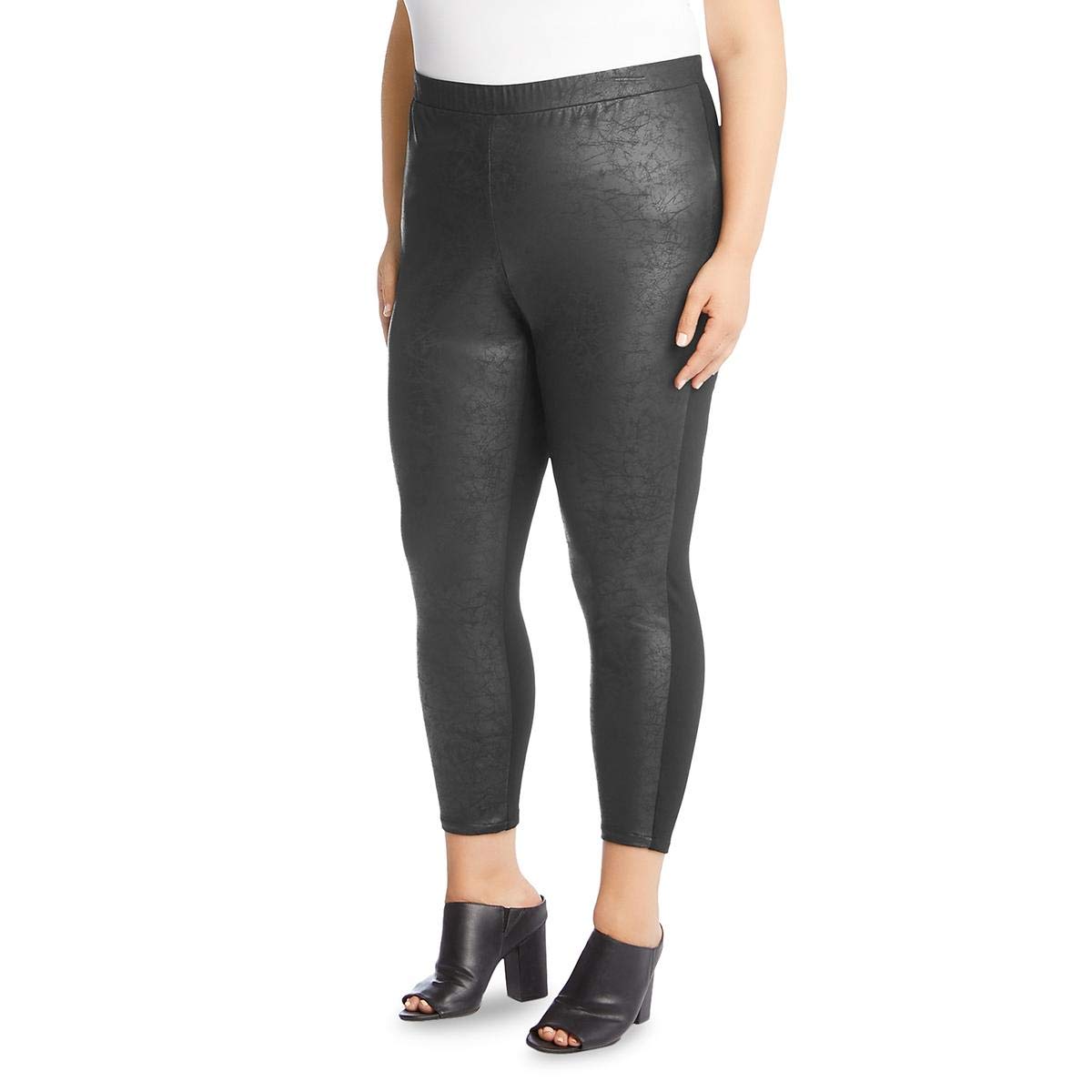 Karen Kanewomens PLUS SIZE CONTRAST FAUX LEATHER PANT Pants
