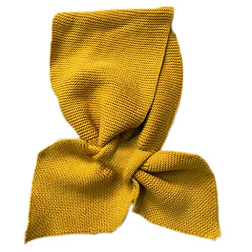 QUQUTWO Women Knitted Cross Collar Scarf Winter Warm Solid Color Loophole Neckerchief Blue3