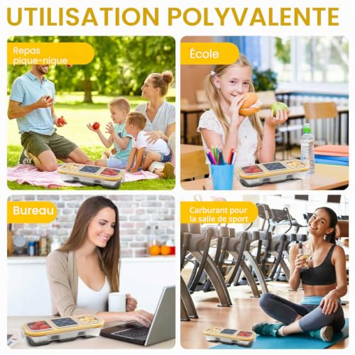 Snackbox à Compartiments en Acier Inoxydable, 2 Pcs Bento Box – vue 7