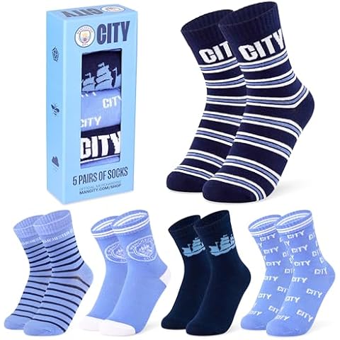 Manchester City FC Boys Socks Pack of 5 Cover