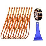 Catene da Neve per Auto, 10 Pezzi Fascette Antiscivolo per Pneumatici Invernali Universali Catene da Neve per Pneumatici Invernali Antiscivolo per Auto,Camion,SUV,Veicoli di Emergenza