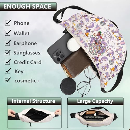 Image of WZMPA Dragon Crossbody Bag Purple Dragon Gift Dragons Shoulder Bag Cartoon Merchandise