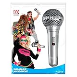 W WIDMANN MILANO Party Fashion 0515M - Aufblasbares Mikrofon, Länge circa 25 cm, Musiker, Sänger, Karneval, Mottoparty