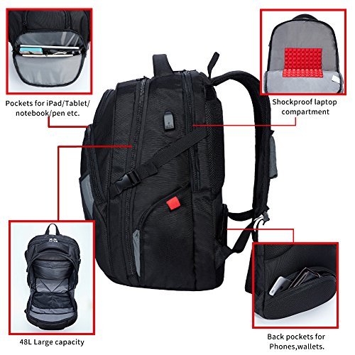 Amazon.com: KALIDI Gaming Laptop Backpack 18.4 USB Charge Port Waterproof Bag : Electronics