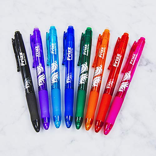 Bolígrafo retráctil gel borrable BAZIC multicolor miniatura 3