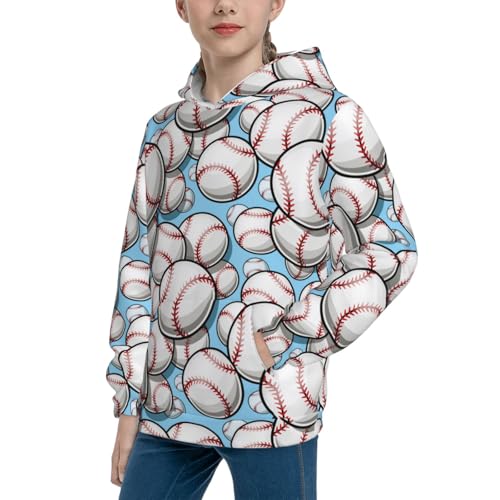 Baseball Ball Kid Hoodies Boys Sweatshirts Girls Pullover with Pocket2