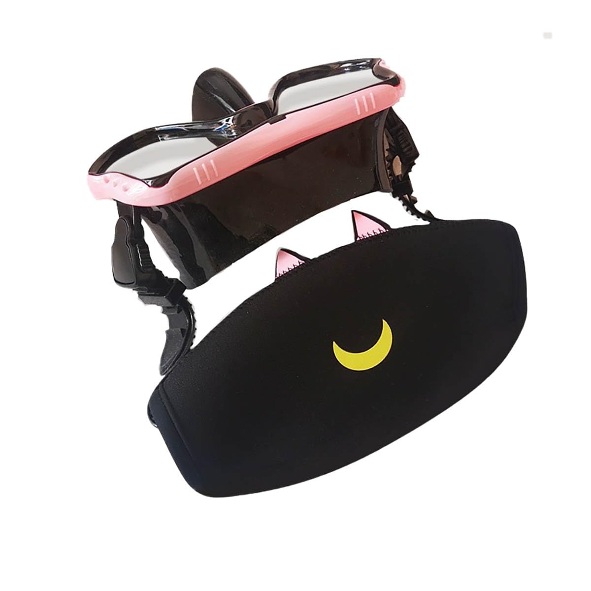 Cat Ear Diving Mask Strap Hairband Moon Cat Neoprene Diving Mask Strap Hair Guard, Scuba Diving and Freediving Snorkeling Goggle Hair Guard