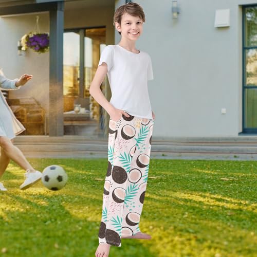 visesunny Boys' Pants Doodle Coconut Pattern Jogger Pants Elastic Waist Long Bottoms Trousers with Pockets S4