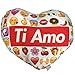 Generico Cojín corazón Emoji Ti Amo idea regalo para San-Valentino 35 x 25 cm PS 21182