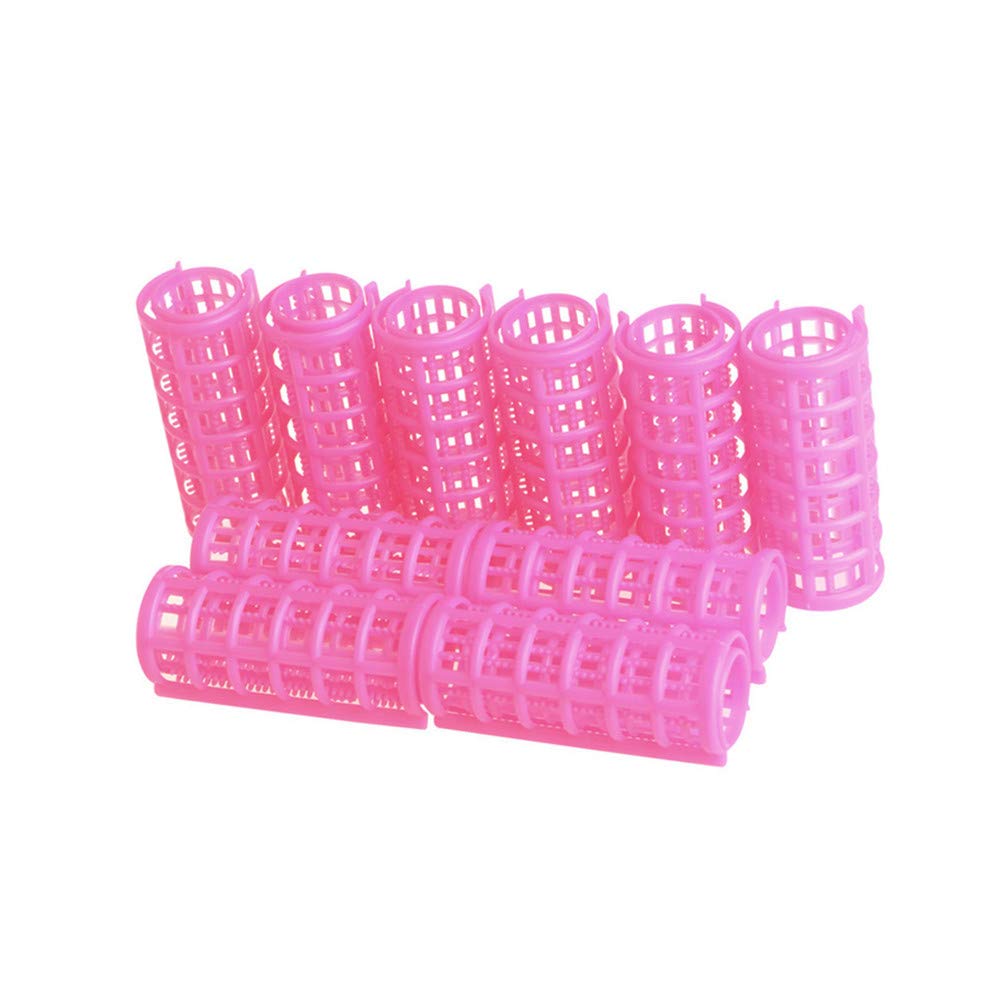 10 Pcs Plastic Magic Hair Curlers DIY Hair Pro Salon Curlers Rollers Tool Home DIY Hair Styling Tools for Women Ladies Color Random (Size M)