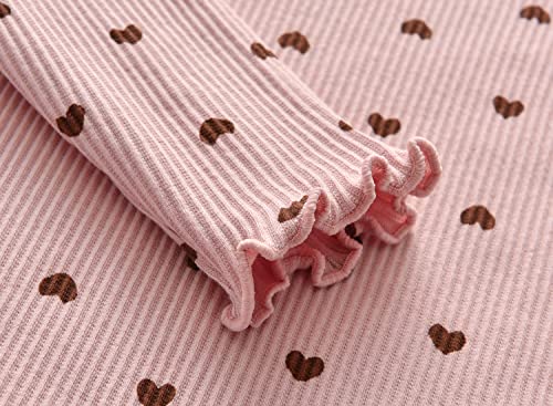 ASHER FASHION Girls Sweaters Soft Cotton Long Sleeve Sweater Toddler Heart Ruffle Pullover Blouses3