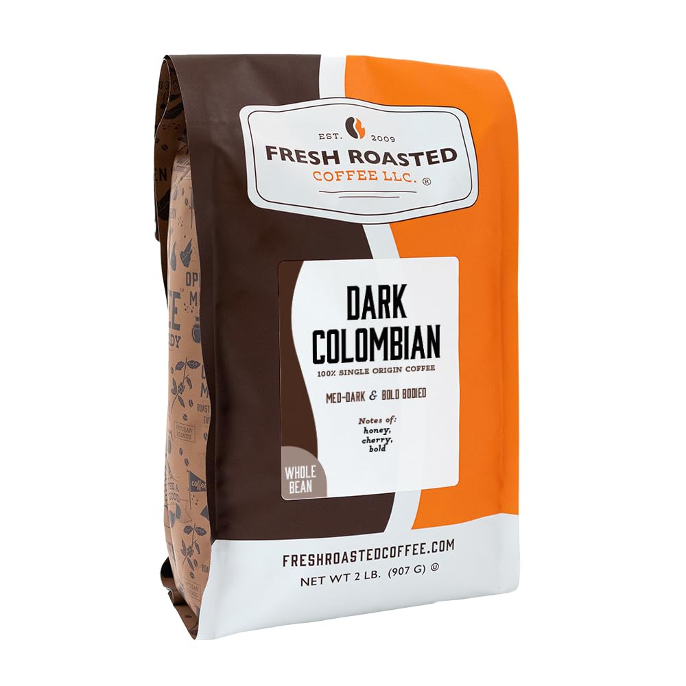 Fresh Roasted Coffee, 100% Dark Colombian Whole...