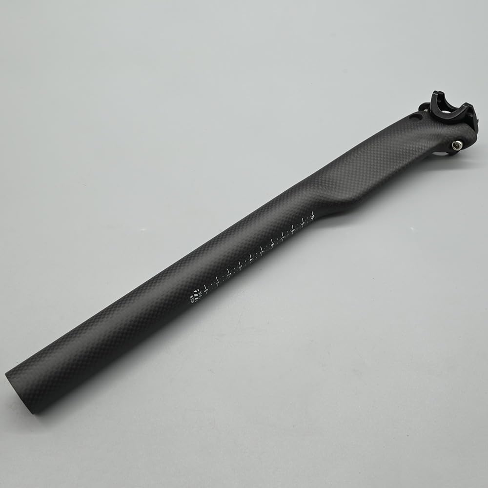 Fahrradsattelstütze, 1 Stück, 3K Matte Vollcarbon-Sattelstütze, MTB Mountainbike Rennrad Fahrradsattelstütze, Fahrradteile, 27,2/30,8/31,6 x 350/400 mm (Matt, 30,8–350 mm)