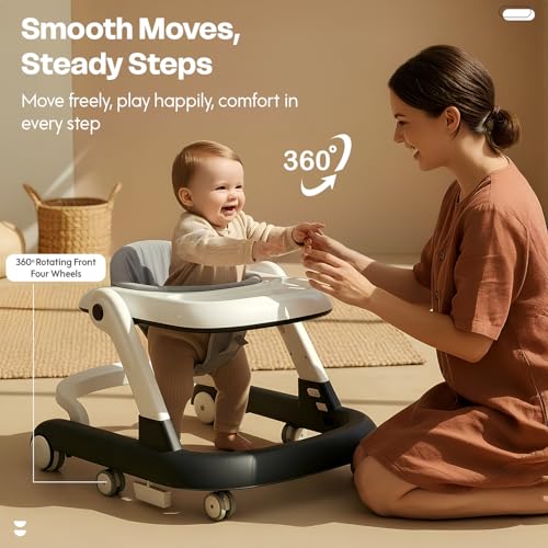 Image of StarAndDaisy Baby Walker for 6-18 Month Baby Boy & Girl /Height Adjustment, Speed Control /Baby Walker for Kids with Safety Wheels and Comfortable Seat (Grey)