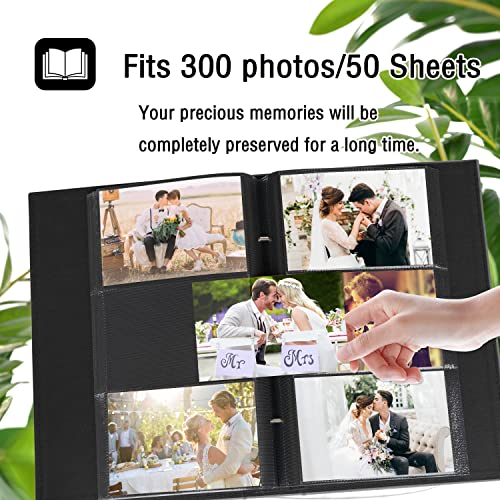 Miaikoe Photo Album 6x4 300 Pockets Slip in Large Capacity Album for Family Wedding Anniversary Linen Album Book Holds 300 Horizontal 10x15cm Photos(300 Pockets - Image 4